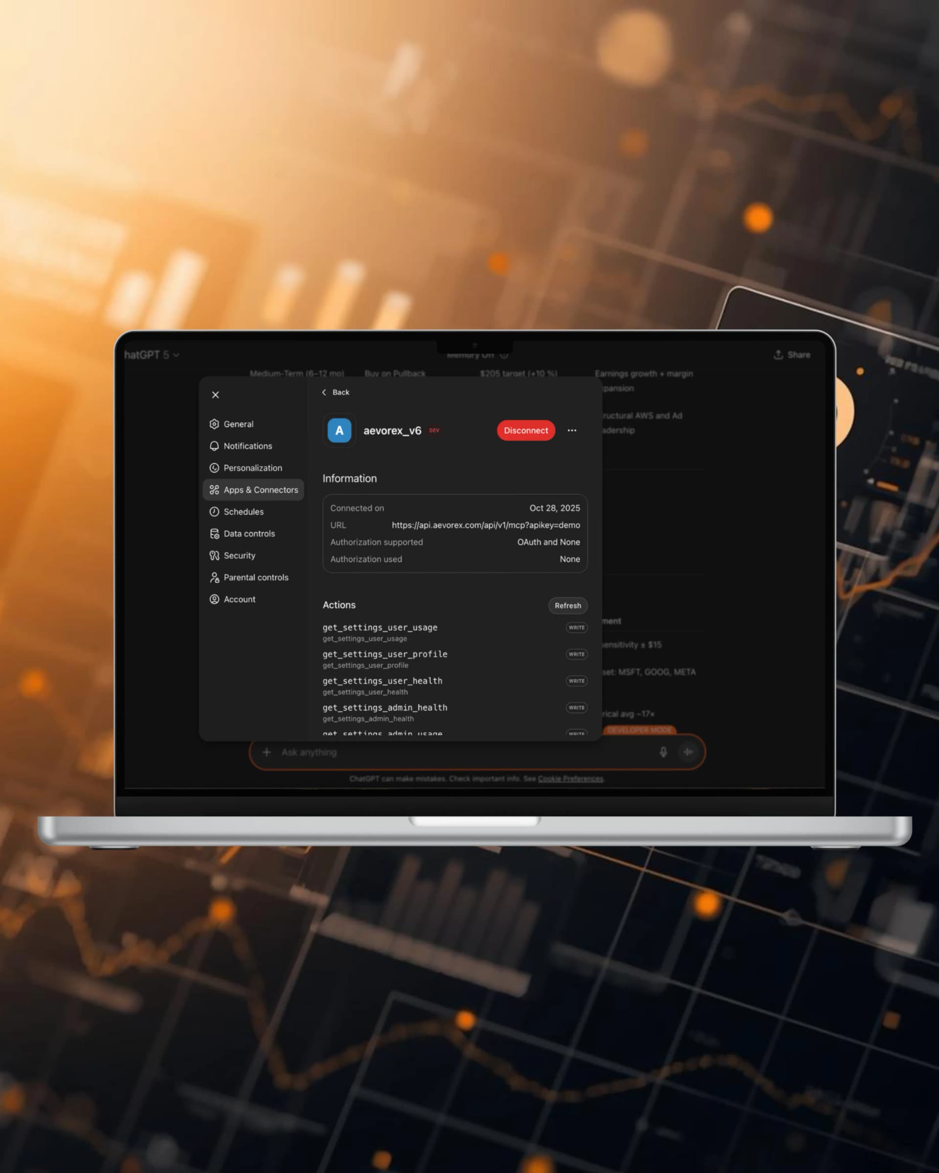 ChatGPT configuration with Aevorex