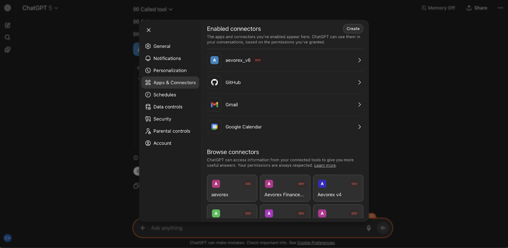 Return to Connectors and Click Create