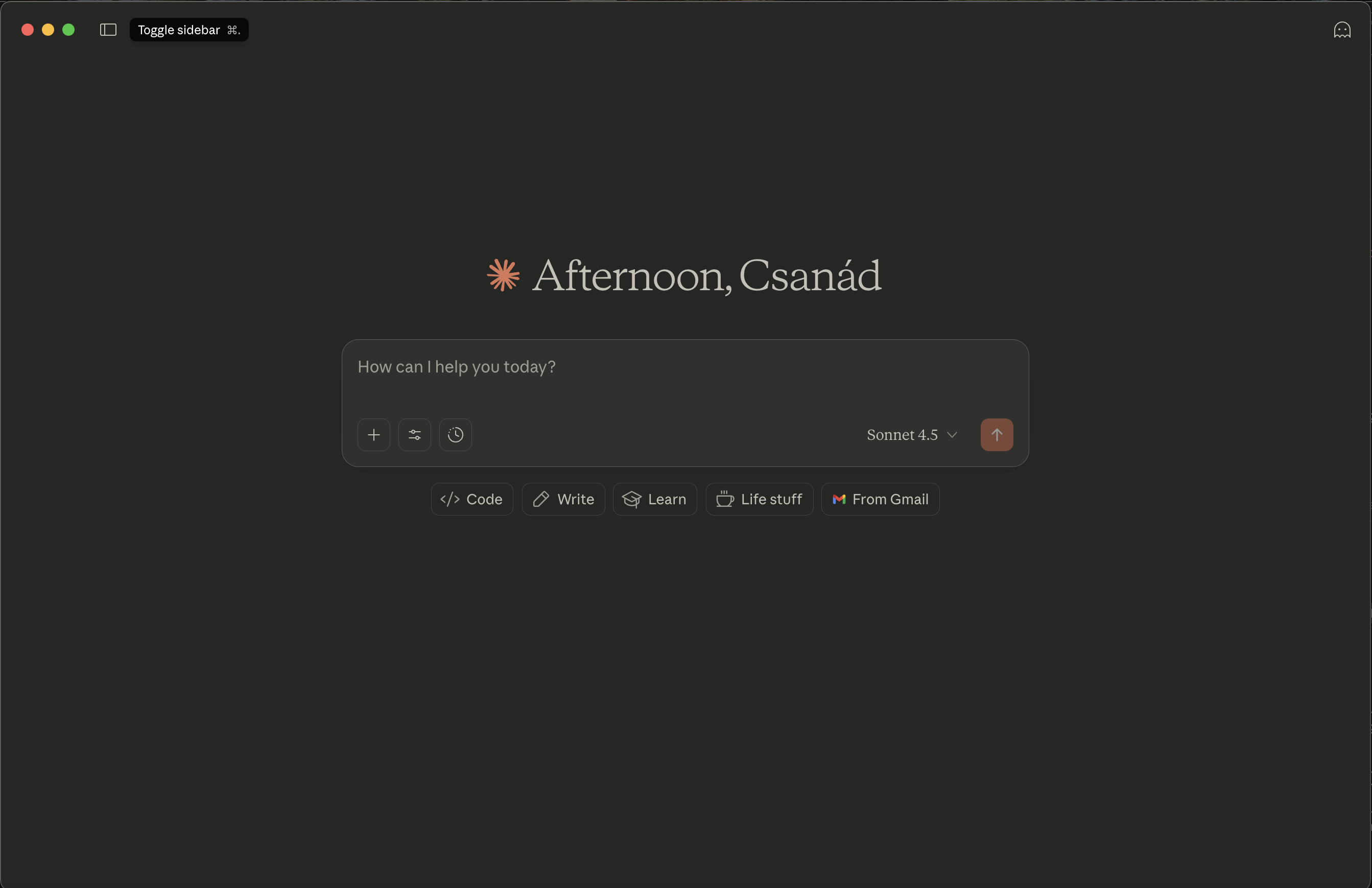 Claude Desktop Main Interface